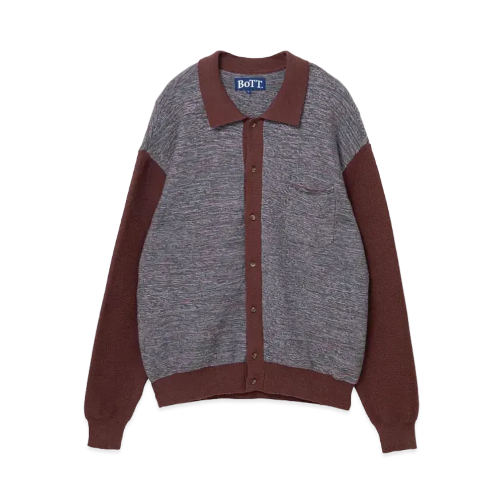 BoTT Marled Knit Polo "Brown"