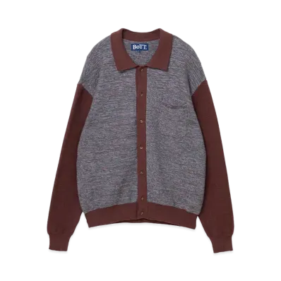 BoTT Marled Knit Polo "Brown"