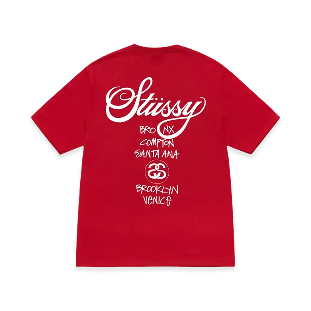 Stussy DSM World Tour Tee 2022 "Dark Red"