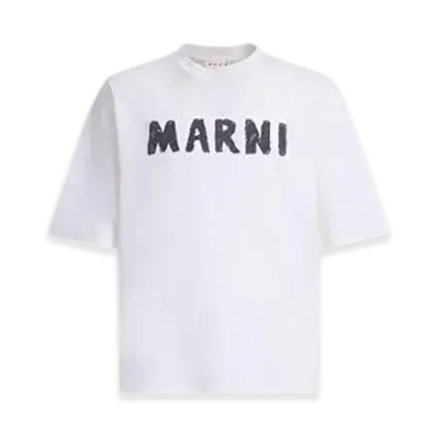 MARNI Organic Cotton T-Shirt with MARNI Logo "White"