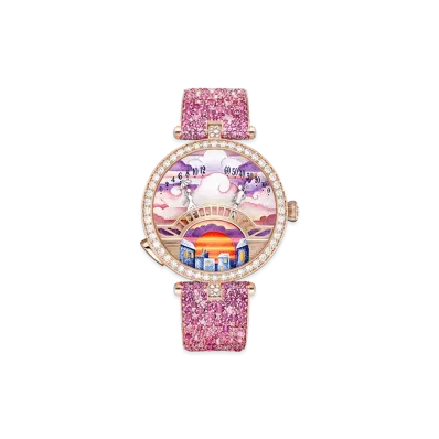 Van Cleef & Arpels Lady Arpels Pont des Amoureux Soiree watch "18K Rose gold/Sapphire/Diamond"