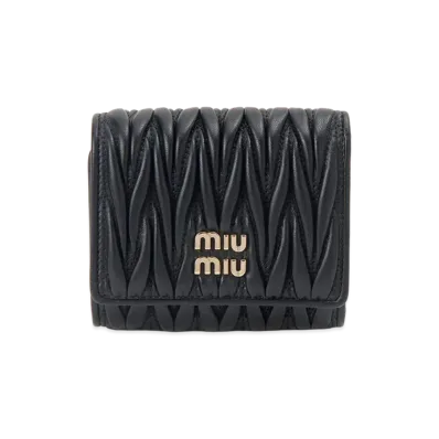 MIU MIU Trifold Wallet "Nero Black"