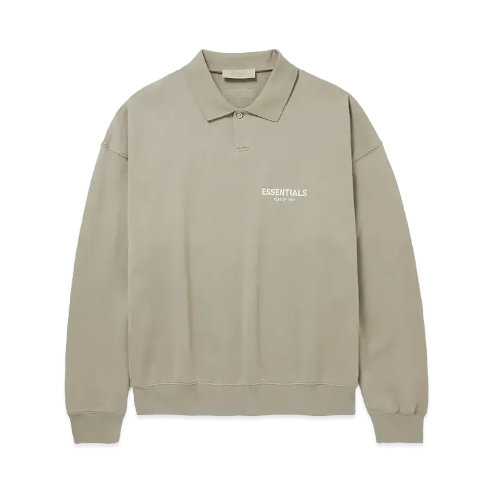 FEAR OF GOD ESSENTIALS Logo Flocked Cotton Jersey Polo Shirt "Desert Taupe"