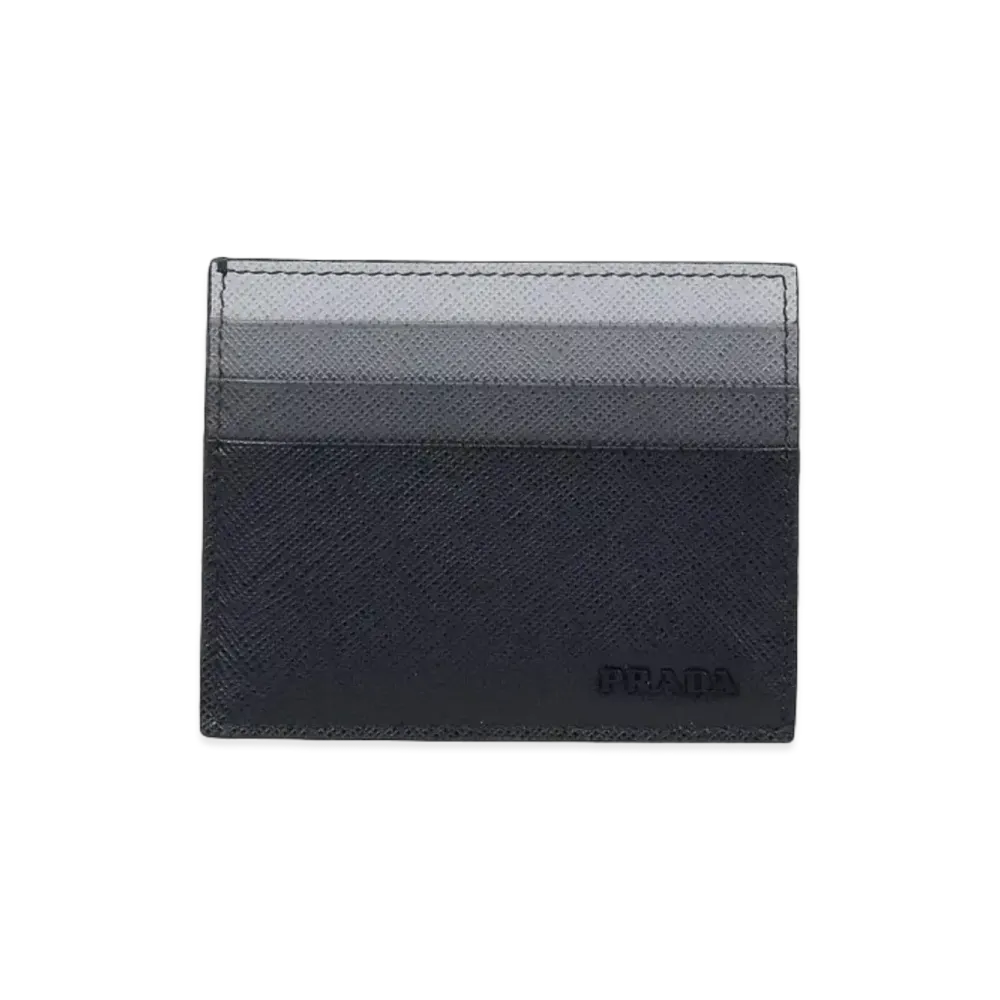 PRADA Saffiano Leather Card Holder Multi "Black"