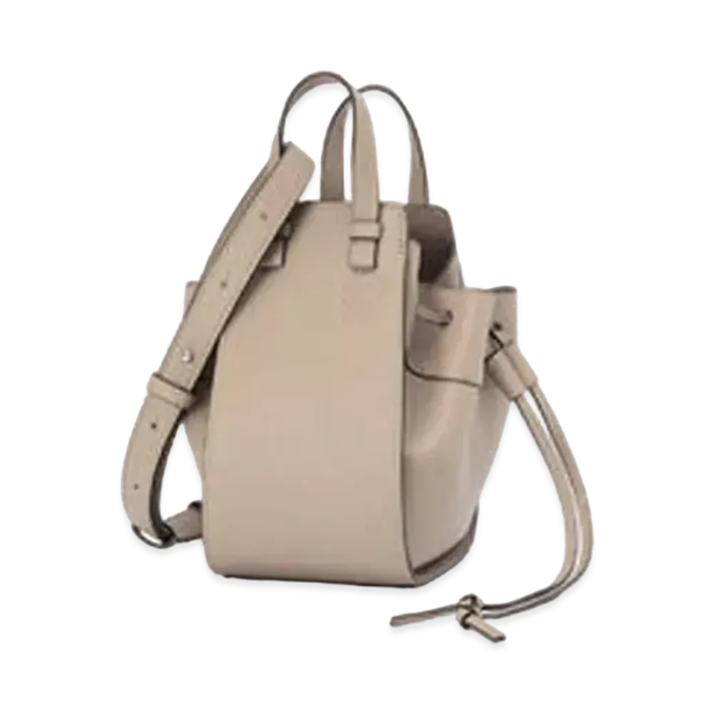 LOEWE Mini Hammock Drawstring In Classic Calfskin "Sand"