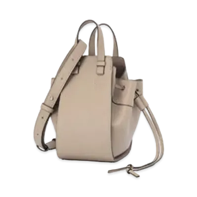 LOEWE Mini Hammock Drawstring In Classic Calfskin "Sand"