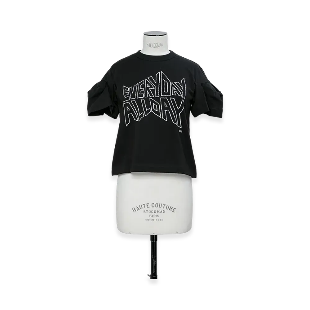 sacai by Geoff Mcfetridge Cotton Jersey T-Shirt "Black"