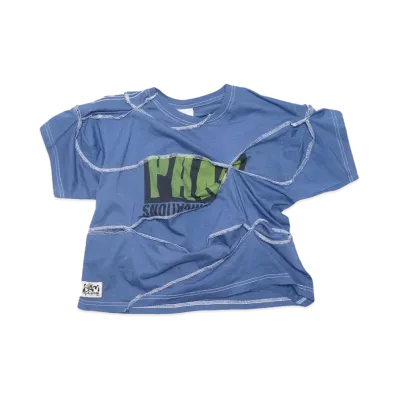 P.A.M. PINCHED UPCYCLE TEE C "BLUE"