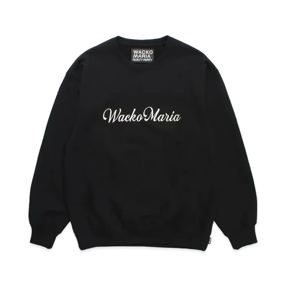 WACKO MARIA Heavy Weight Crew Neck Sweat Shirt "Black"
