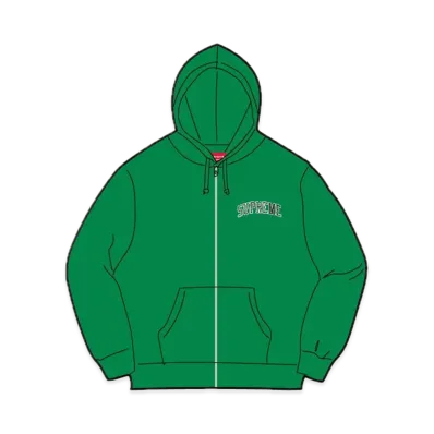 Supreme x Mitchell & Ness Doughboy Zip Up Hooded Sweatshirt "Green"
