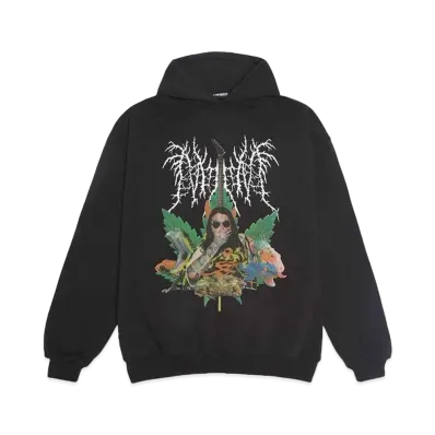 NISHIMOTO IS THE MOUTH METAL COLLAGE SWEAT HOODIE "BLACK"