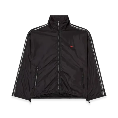 Diesel J-Caron Nylon Track Jacket With Denim Bands "Black"