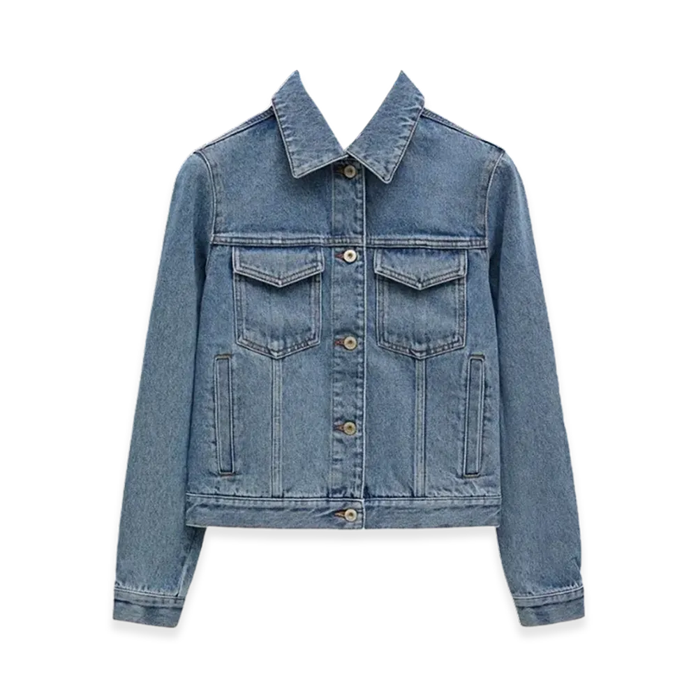 LOEWE Women's Anagram Jacket in Denim "Mid Blue Denim"