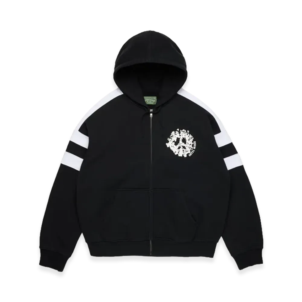 DENIM TEARS Denim U Paneled Zip Hoodie "Black"