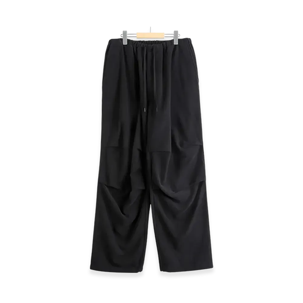 COMOLI Moleskin Knee Tuck Pants "Black"