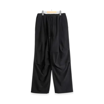 COMOLI Moleskin Knee Tuck Pants "Black"
