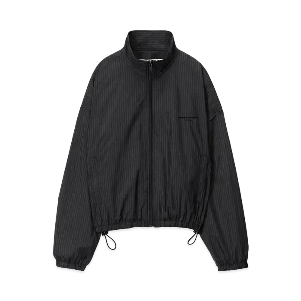 Alexander Wang Nylon Stripe Coach Track Jacket "Black"