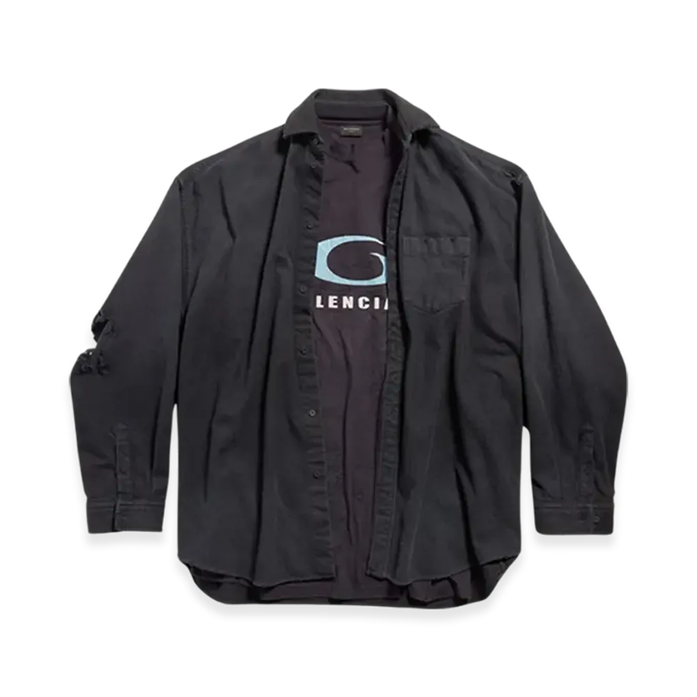 BALENCIAGA Loop Sports Icon Layered Shirt "Black"