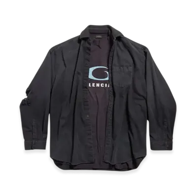 BALENCIAGA Loop Sports Icon Layered Shirt "Black"