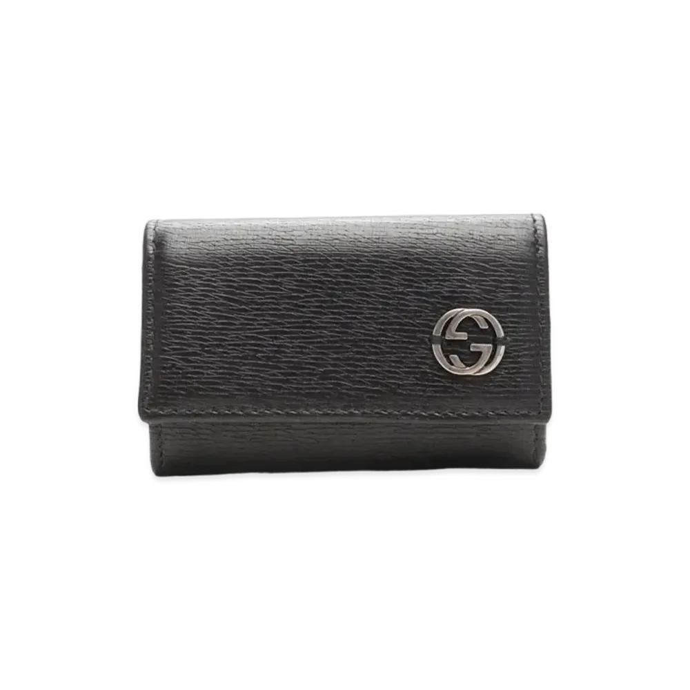 GUCCI Interlocking G 6 Key Case "Black"