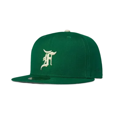 NEW ERA FEAR OF GOD ESSENTIALS 59FIFTY F LOGO Under Visor "Green"