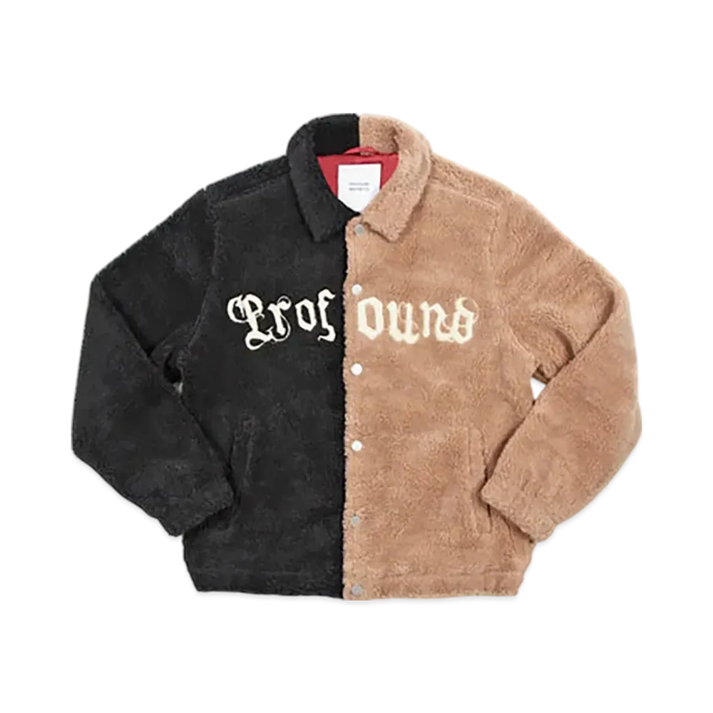 PROFOUND AESTHETIC Split Color-Blocked Shearling Jacket "Beige"