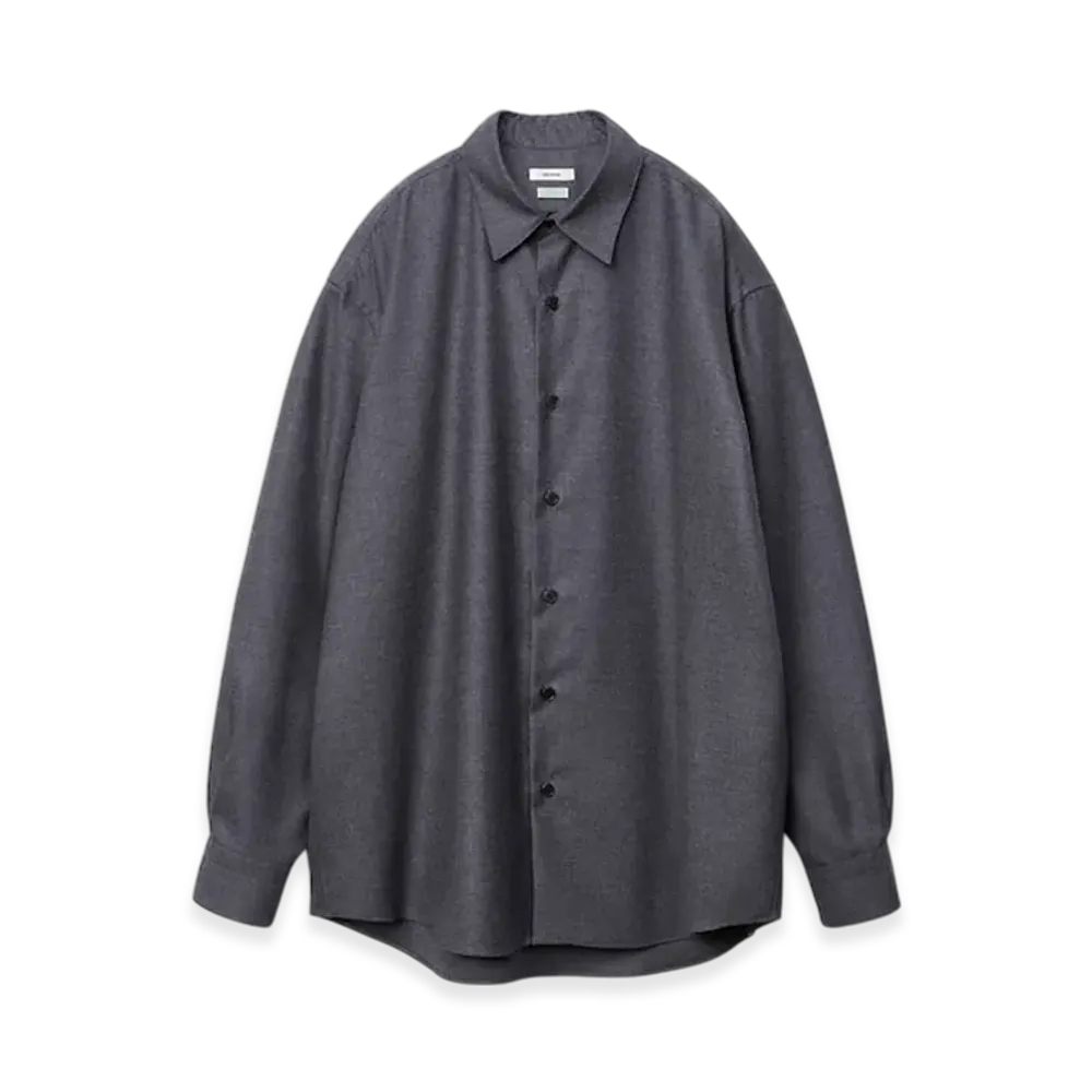 everyone x A.PRESSE Cashmere Regular Collar Shirt "Charcoal"