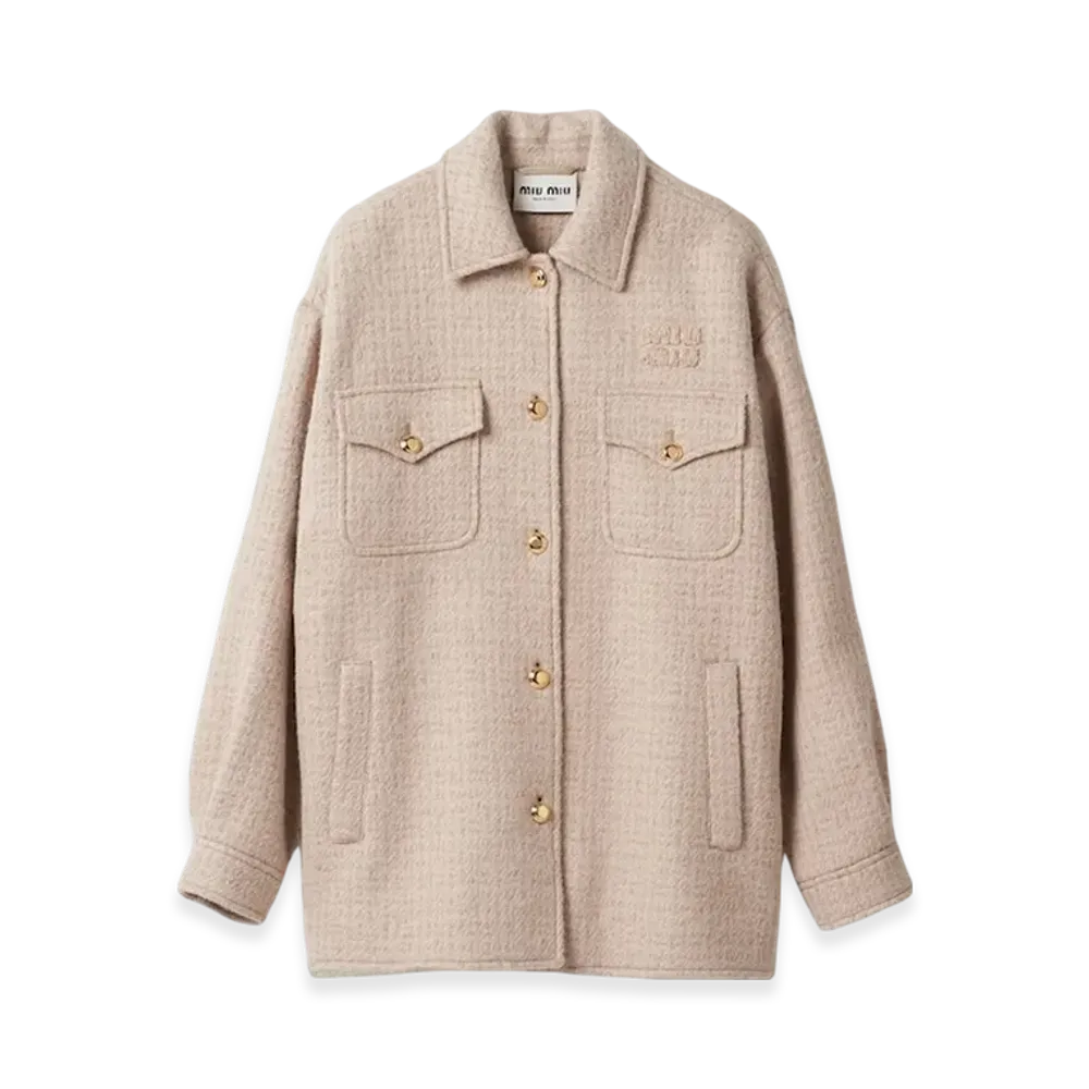 MIU MIU Women's Wool Blouson Jacket "Albino White"