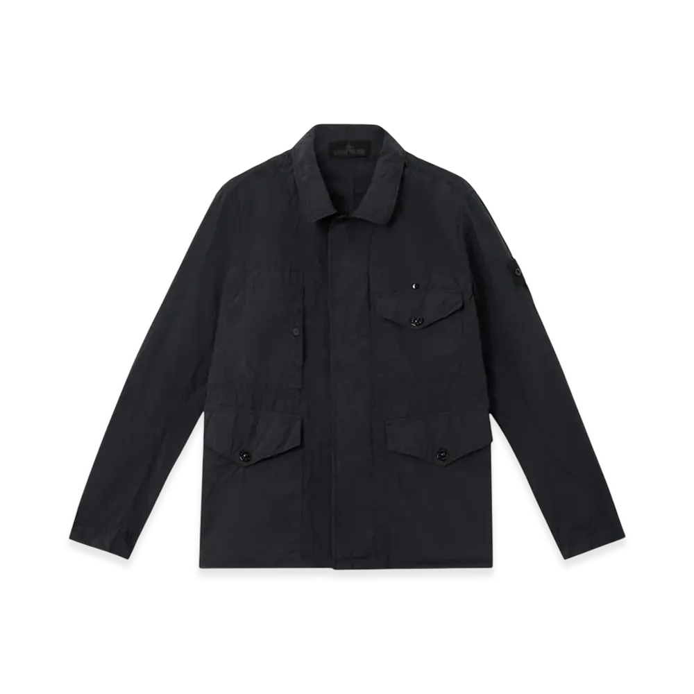 Stone Island 4100033 Nylon Smerigliato Stone Island Ghost Field Jacket with Soft Feel and Anti-Drop - 25SS "Black"