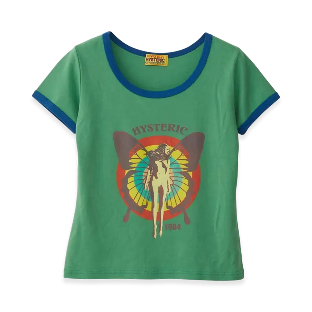 HYSTERIC GLAMOUR Hysteric Butterfly T-Shirt "Green"