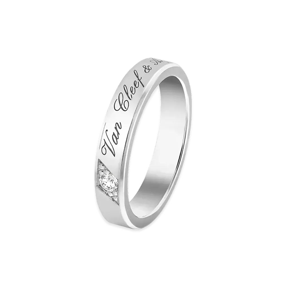 Van Cleef & Arpels Toujours Signature etoiles wedding band 4mm "Platinum/Diamond"