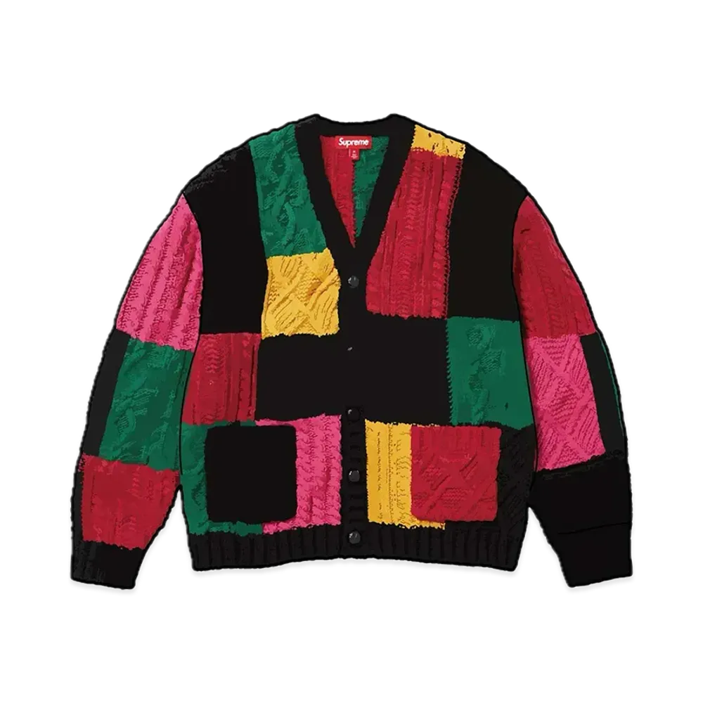 2日間限定値下げ中Supreme パッチワーク ケーブルニット カーディガン L Supreme Patchwork Cable Knit Cardigan 