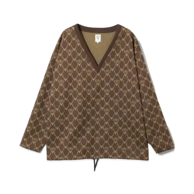 SOUTH2 WEST8 String V Neck Shirt "Beige"