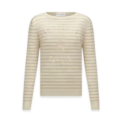 Dior Women's Seville Sweater-Tone Linen Cashmere and Silk Knit with Signature "Gold"