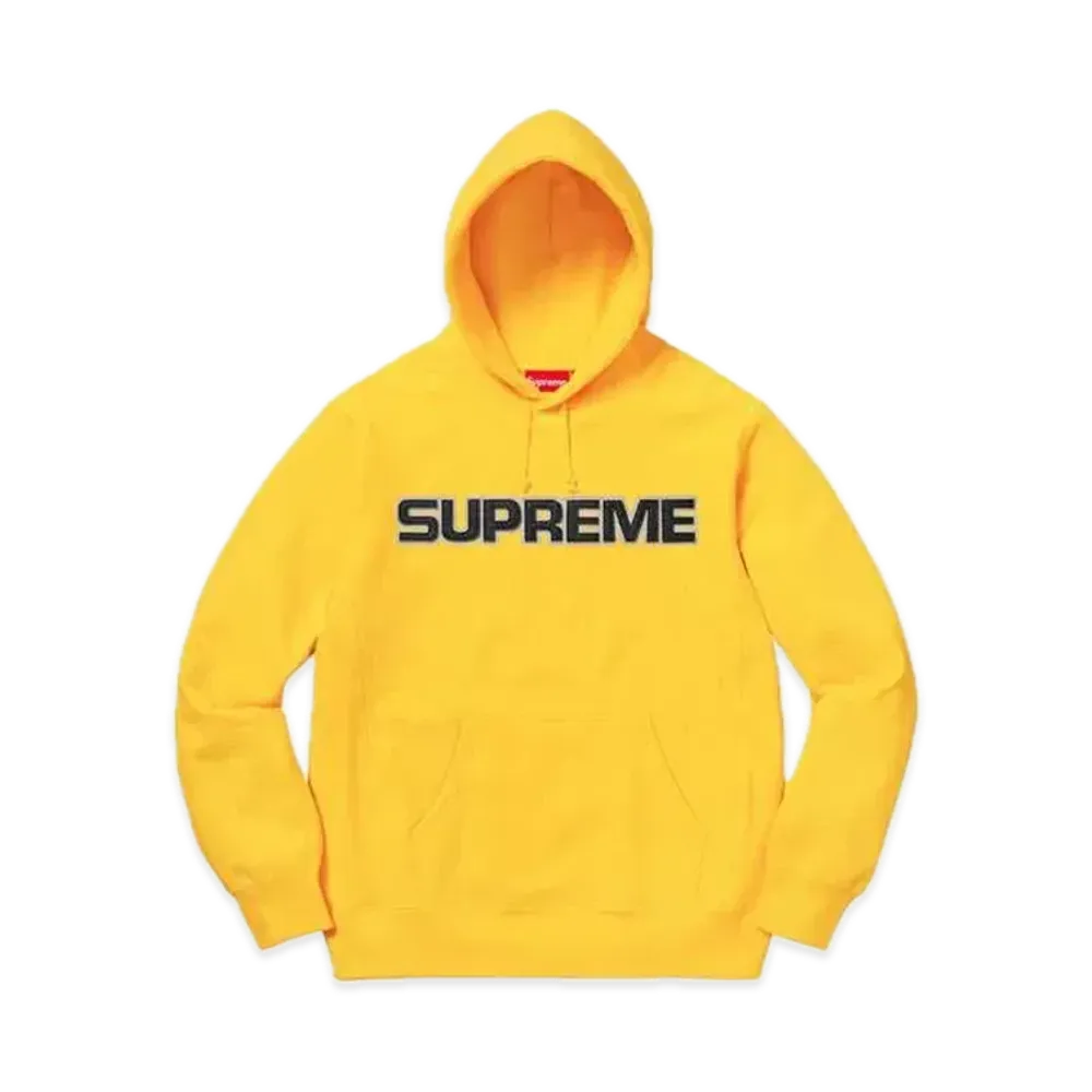 Supreme Perforated Leather Hooded Sweatshirt "Yellow"