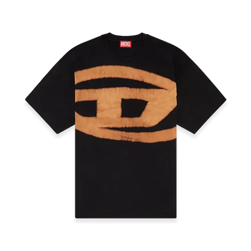 Diesel T-Boxt-Bleach T-Shirt With Bleached Oval D Logo "Black"