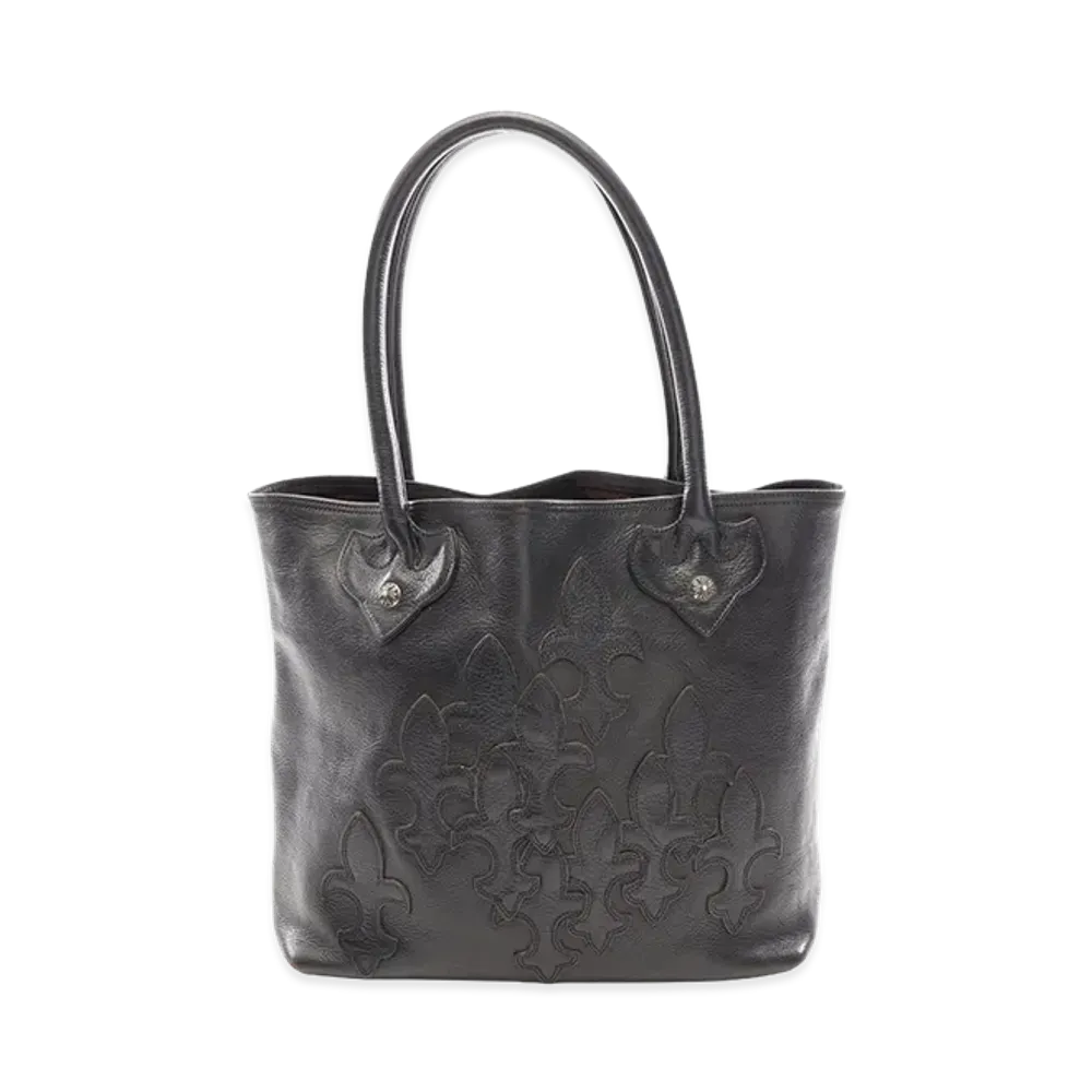 Chrome Hearts FS Tote Cross Ball Fleur Knee Patch Bag "Black"