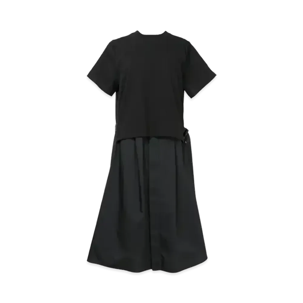 sacai Cotton Poplin x Cotton Jersey Dress "Black"