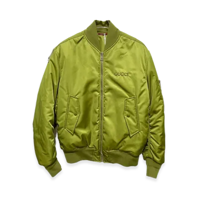 GUCCI Nylon Twill Bomber Jacket "Khaki"