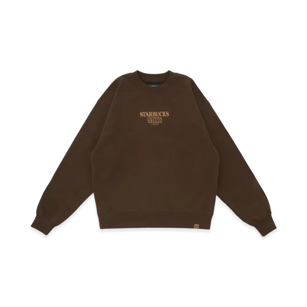 STARBUCKS STAND x BEAMS LOGO Crew Sweatshirt "Brown"
