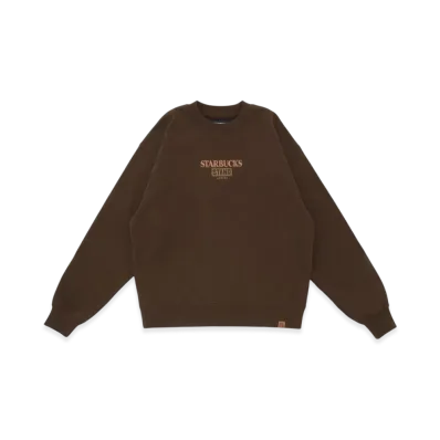 STARBUCKS STAND x BEAMS LOGO Crew Sweatshirt "Brown"