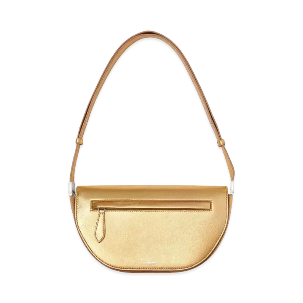 Burberry Small Metallic Lambskin Olympia Bag "Gold"