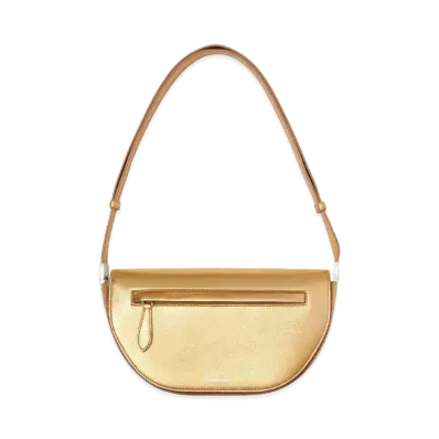 Burberry Small Metallic Lambskin Olympia Bag "Gold"