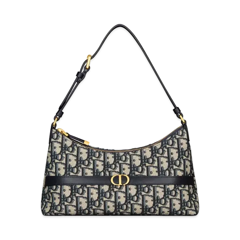 Dior 30 Montaigne Mini Hobo Shoulder Bag Dior Oblique Jacquard "Blue"