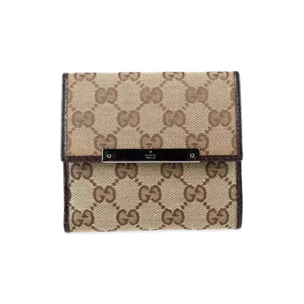 GUCCI GG Canvas Leather Wallet "Beige"
