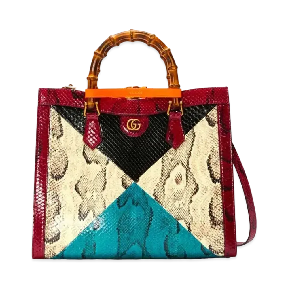GUCCI Diana Mini Python Tote Bag "Multicolor"