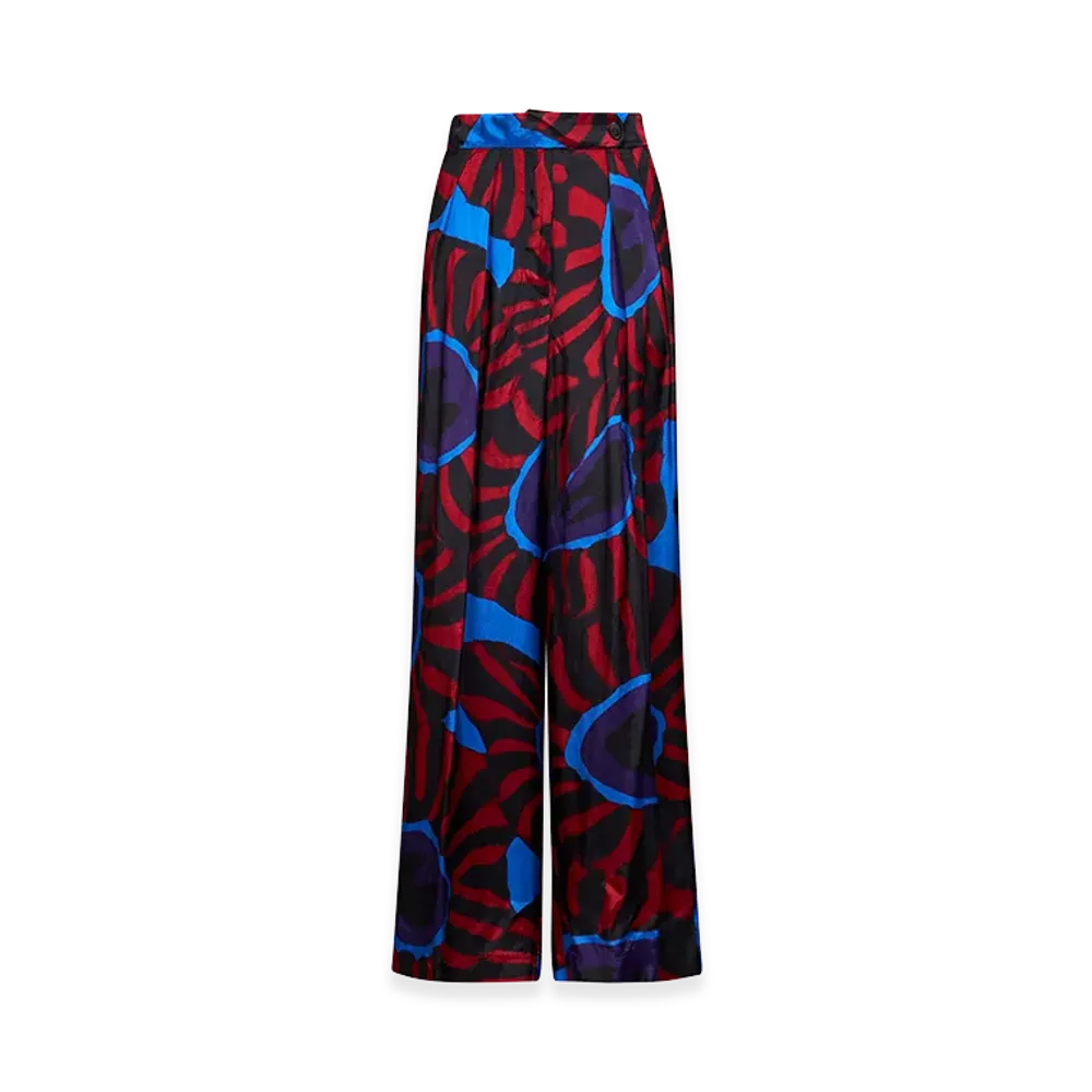 DRIES VAN NOTEN Women's Printed Wide-Leg Trousers "Multicolor"