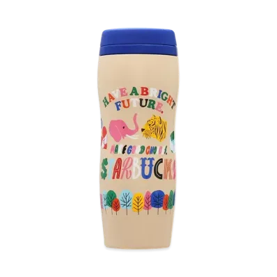 STARBUCKS Carved Recycled Stainless Steel Bottle 355ml "Beige"