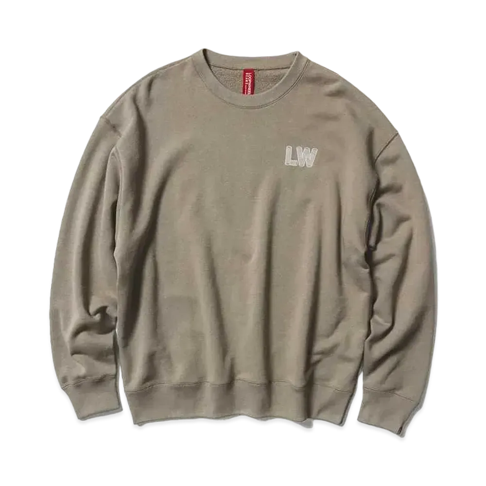 BEAMS JAPAN x LOOPWHEELER Exclusive Hanging Fleece Loose Crew Neck Sweatshirt "Cement"