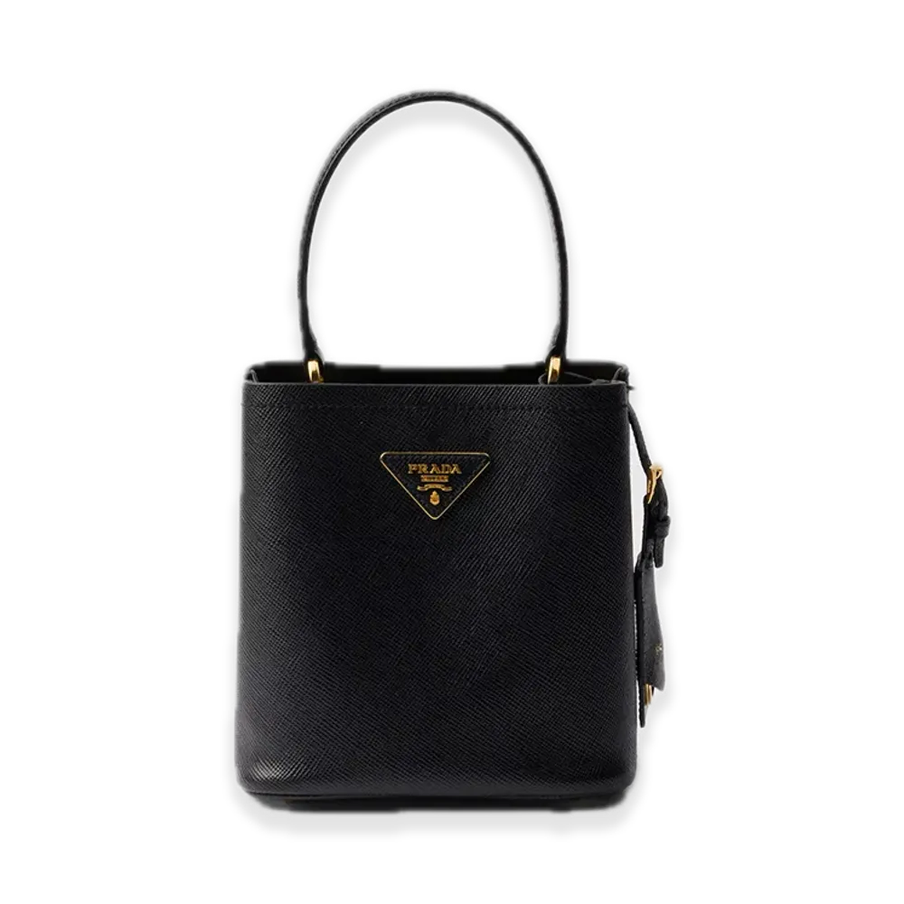 PRADA Panier Saffiano Leather Mini Bag "Black"